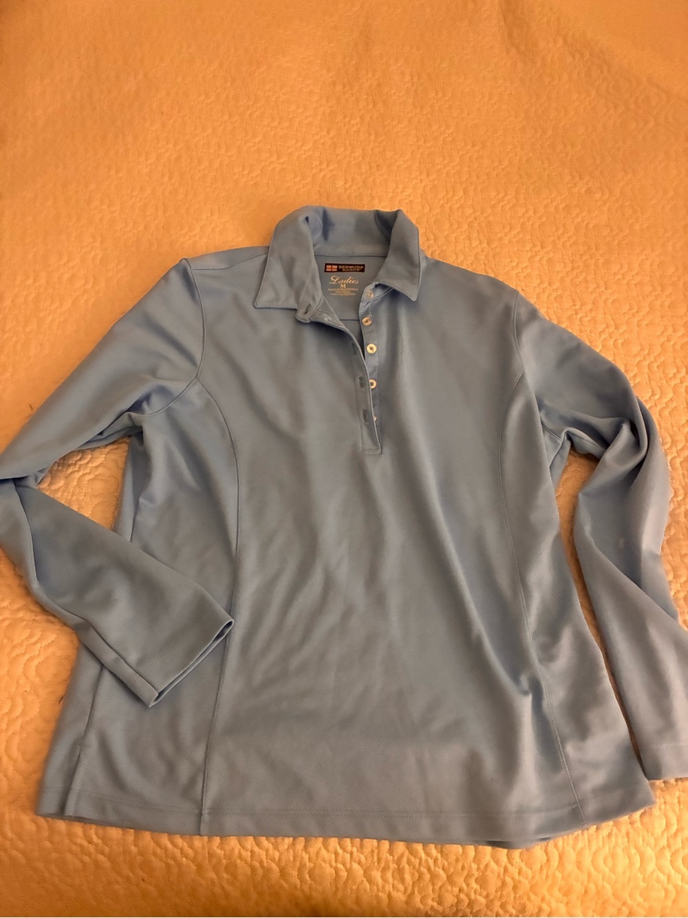 Bermuda Sands Ladies Light Blue Long Sleeve Golf Polo shirt
